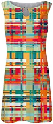 Vestido de verão feminino sem mangas Tie Dye Hollow Out Sundress Mini vestido casual casual para mulheres 2023