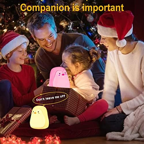 Tremdwoto Penguin Night Light for Kids, Kawaii 7 cores Nightlight portátil, lâmpada de silicone macia e macia