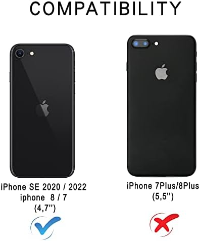 Caso Zonnavi para iPhone SE 2020 / SE 2022/8 / 7 Caixa da carteira com suporte para cartão, estojo de couro PU premium [Magnetic]