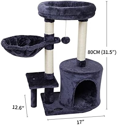 Condomínio da torre de gatos de gato de gato kiyumi com sisal riscando posta