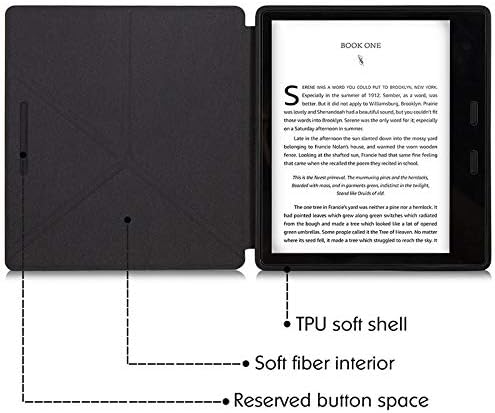 Caso lyzgf para Kindle, caso de origami para o novo oásis Kindle - capa de suporte de ajuste slim com sono de acordar