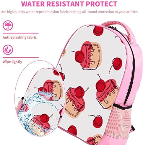 Mochila de viagem VBFOFBV para mulheres, caminhada de mochila ao ar livre esportes mochila casual Daypack, bolo de cereja de desenho animado fofo