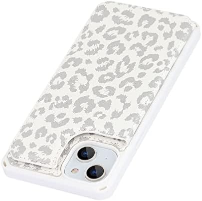 CAVER PARA IPHONE 13 CASA DE PARTEM COM CASA DE CARTO DO CARTO, [Com Strap] LEOPARD GRAVEM CORPO PROTEÇÃO PROTAÇÃO