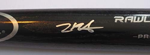 Joey Bart autografou Black Big Stick Bat com prova, foto de Joey assinando para nós, Top Prospect, PSA/DNA autenticado
