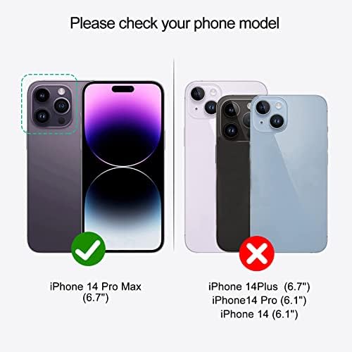 Jzases Case for iPhone 14 Pro Max, 2 em 1 Caixa de carteira destacável, capa de telefone de couro PU com suporte para