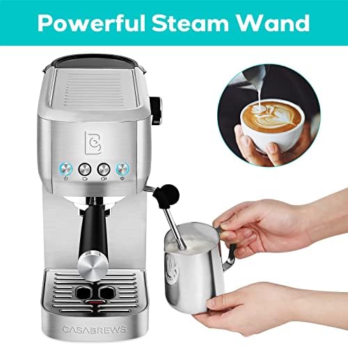 Casabrews Espresso Machine 20 Bar, cafeteira profissional Cappuccino Latte Machine com Frother de leite a vapor, máquina de café