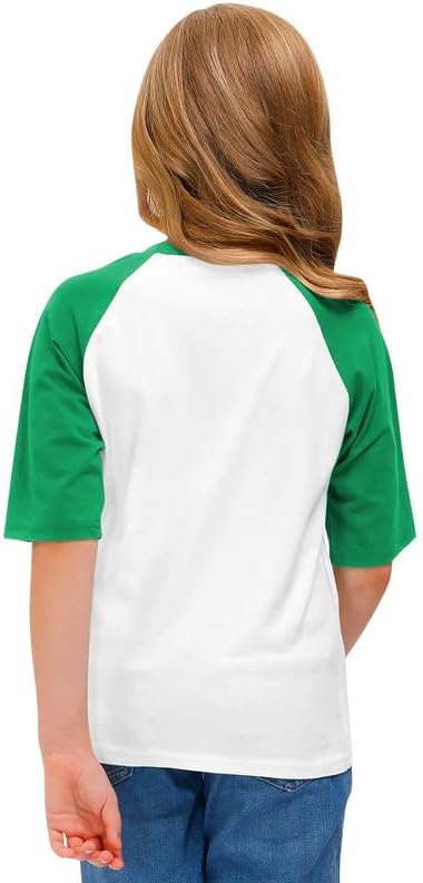 Besserbay Unisisex Kids 'Day de São Patrício Lucky Shamrock Raglan Sleeve T-Shirt Irlande