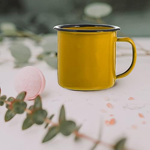 Caneca de café doitool, caneca de esmalte de bebidas, xícara de chá, caneca vintage, caneca de acampamento, copo de cerveja ao ar livre ao ar livre, café prático dentro de casa, alça, canecas de cores inoxidáveis ​​vintage