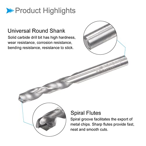 Bits de perfuração de carboneto sólido de cocud, diâmetro de 3,6 mm, bits de broca de haste reta de carboneto de tungstênio yg6 -, 2 lances