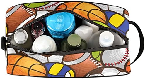 Bolsa de higiene pessoal portátil de basquete esportivo, bolsa de vôlei de vôlei bola de futebol dopp kit estético Bolsa