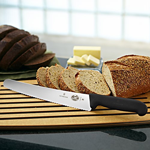 Victorinox Swiss Exército 10-1/4 Faca de pão serrilhada com alça de fibrox e faca de paring clássica suíça de 3,25 polegadas com