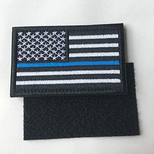 Bundle 2 peças Tacicais policiais Aplicação da lei fina Bandeira Americana Flag Americana dos Estados Unidos da América