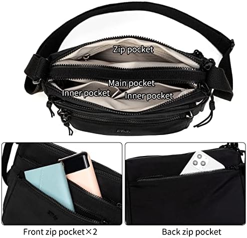Bolsa de ombro de nylon casual e etidy para mulheres à prova d'água bookbag bagbag crossbody saco hobo saco