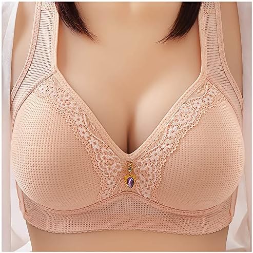 Bras de tamanho grande feminino Comfort Comfort Wireless Cobertagem Everyday Bra renda esticada acolchoada Strap back sutiãs traseiros