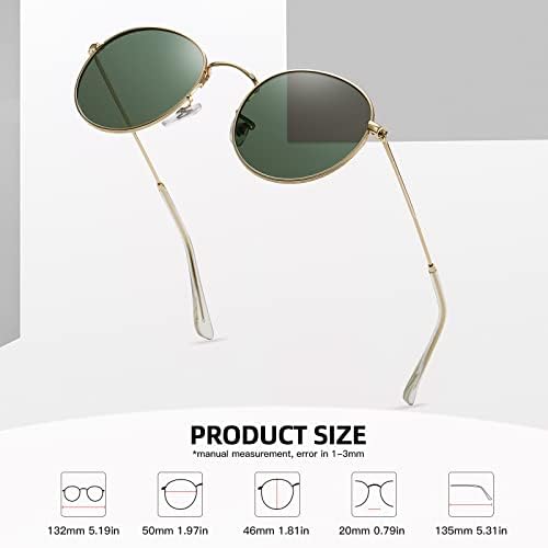 Meetsun Small Small Round Polarized Sunglasses para homens homens clássicos Retro Metal Metal Frame Sun Protection UV Protection