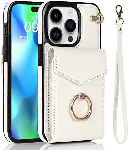 Caso para iPhone 14 Plus, Wallet Multi Card Card Solution PU couro destacável Mulheres garotas de kickstand Anel Magnético