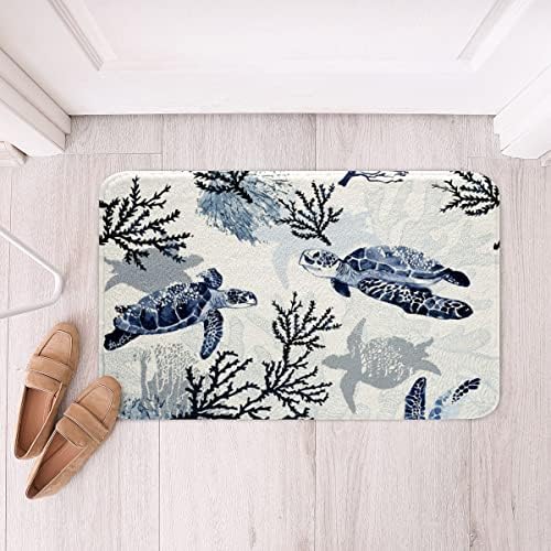 Tapetes de banho de tartaruga marinha, tapete de banheiro de tartaruga não deslizante, tapetes de praia oceânicos