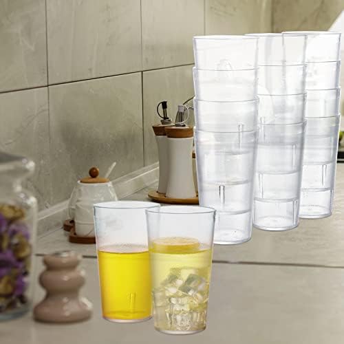 Zubebe pacote de 36 copo de plástico de plástico de restaurante copo de plástico transparente 13,5 oz resistente a reutilizáveis ​​empilhável quebra os copos de bebida plásticos quebram xícaras plásticas resistentes a água para crianças de suco