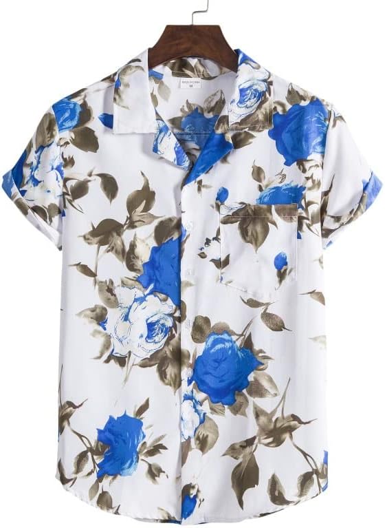 Camisas Hawaiian Collection Collar Print Shorve Sleeve Shirt Praia Conjunto de calças