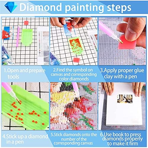 Kits de pintura de diamante 5D, arte de diamante para adultos para crianças iniciantes, broca completa redonda/quadrada