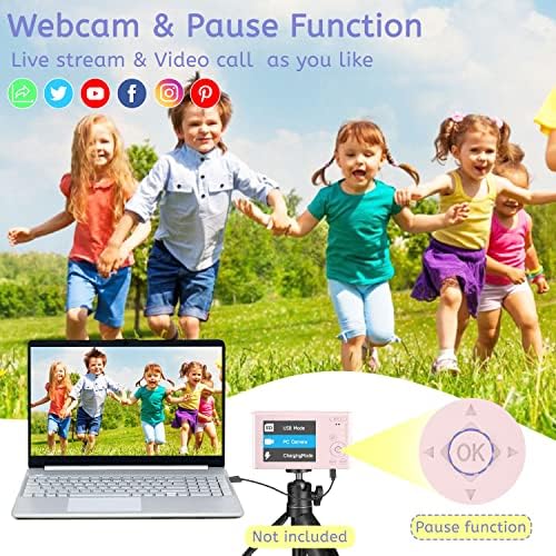 Câmera digital 4K 44MP Ponto compacto e filmagem Câmera com Cartão SD de 32 GB de Zoom Digital de 16x, Câmera Infantil 2,4 polegadas, Câmera de Vlogging para Adolescentes Estudantes Meninos Meninos idosos