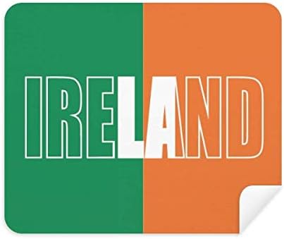 Irlanda Country Flag Nome da tela de telefone Limpador de óculos Limpeza de pano de 2pcs Camurça tecido