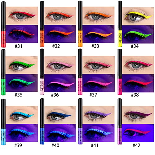 Eyeliner líquido colorido impermeável fosco vívido tons ousados ​​altamente pigmentados de roupas de longa pigmentada durante todo