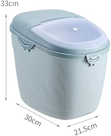 Recipiente de armazenamento de armazenamento de armazenamento de alimentos Yiwango 15 kg, caixa de armazenamento de arroz de cozinha, contêiner de farinha de armazenamento de caixa de arroz grande com medição de copo de copo e organização Jar de arroz