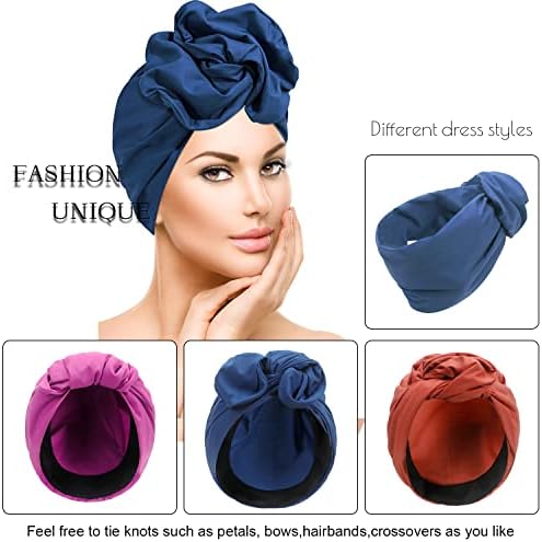Danmy Women Turbans Headwraps Bonnet Turban Knot Feanie Cap Headwrap Hat, turbante DIY para mulheres