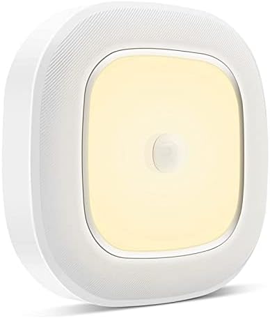 Luzes operadas por bateria do sensor de movimento WhitePoplar, bateria de luz de teto LED sem fio interno, alimentado por bateria de luz 300lm, para escadas do armário de armário de cozinha de lavanderia no porão, branco e quente branco