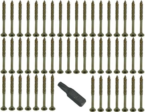 1.000 x Torx - Rastreadores de madeira fast csk e fácil torx 5mm x 100mm + bit grátis