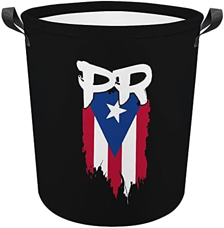Porto Rico Flag Pr Poteto Riquenho Boricua Oxford Cesta de Lavanderia com Corde de Armazenamento para Organizador de Toy Kids Rimery