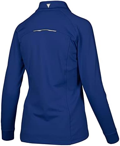 Cenamwear essência feminino 1/4 ”de zip pullover hussing wicking detalhe traseiro reflexivo