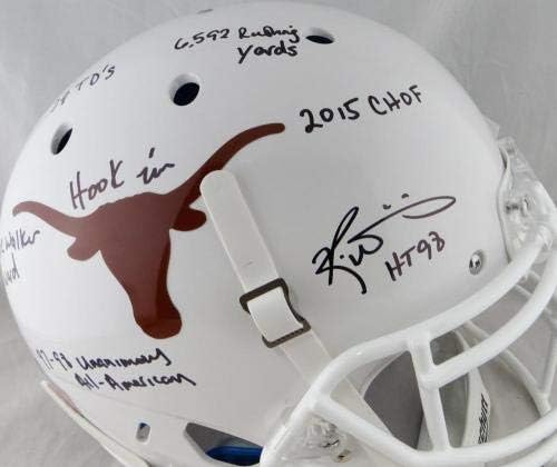 Ricky Williams autografou Longhorns proline f/ s capacete com 7 estatísticas - JSA W Auth - Capacetes da faculdade autografados