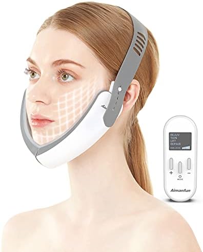 Aimanfun V-Face Face Facial Belt Face Slimming V Linha dupla queixo Double Red Blu Led com controle remoto branco