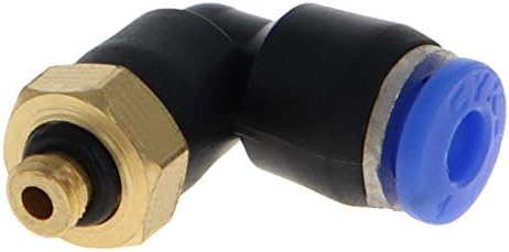Heyiarbeit 5pcs empurrar para conectar o encaixe do tubo cotovelo masculino de 4 mm de tubo od x 5mm rosca pneumática push