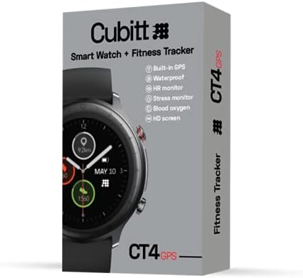 Cubitt CT4 GPS Relógio inteligente, rastreador de fitness com GPS incorporado, tela de toque colorida de 1,28 TFT-LCD,