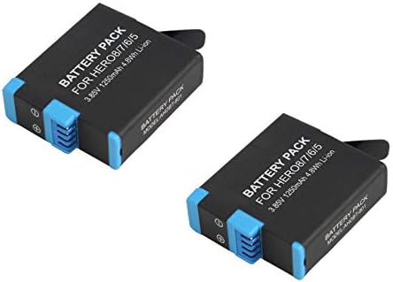 Substituição de bateria AHDBT-801 de 2 pacote para a câmera GoPro Hero7 Hero 7-Compatível com Spjb1b Bateria totalmente decodificada