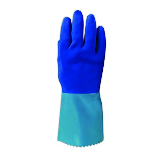 MAPA LL-301-XL MAPA Blue-Grip LL301 Luvas de látex de acabamento gravadas com manguito rosa, 10, azul, xl