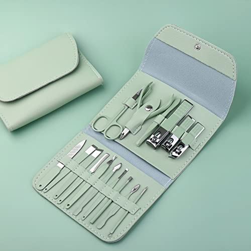 Presentes para mulheres, Manicure Set Professional, Clippers de unhas, kit de pedicure, 16 em 1 kit de preparação de aço