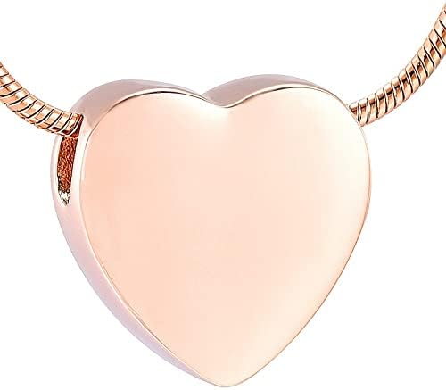 Dotuiarg Rose Gold Heart Cremação Colar Urna para Jóias de cremação de aço inoxidável grave de mulheres urnas