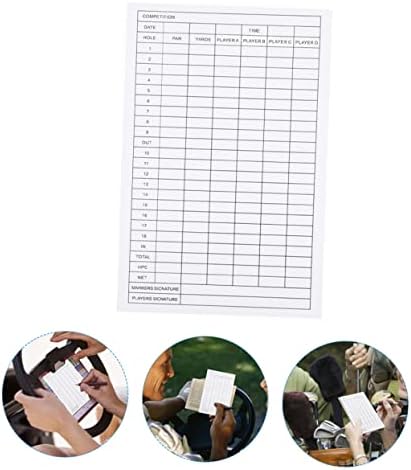 Valiclud 10pcs Golf Scorecard Acessórios para golfe Pontuação Cartões de gravação portátil Folha de pontuação de papel com revestimento branco portátil