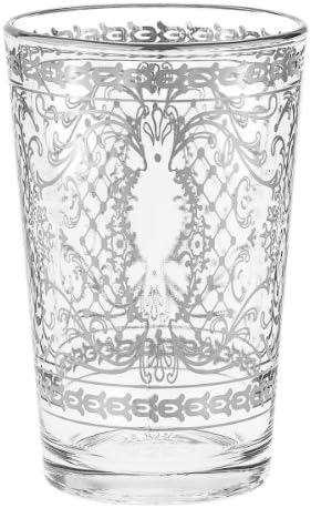 Rose's Glassware Sterling Silver Silver Decorativo de 6 onças Conjunto de vidro italiano - Conjunto de 6