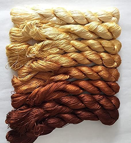 Selcraft 8 Skeinsnatural Mulberry Silk Borderys Threads Floss 40m por novelo 27 40m por skein Modelo 4230