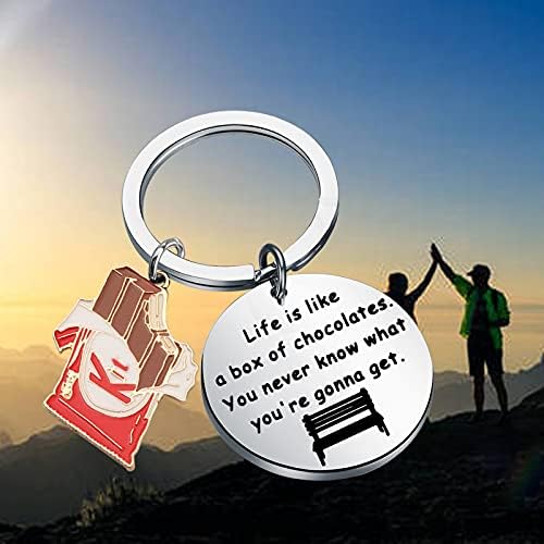 Fustmw Movie inspirado no cinema amante de filme Gifts Life é como uma caixa de chocolates Keychain Inspiration Jewelry