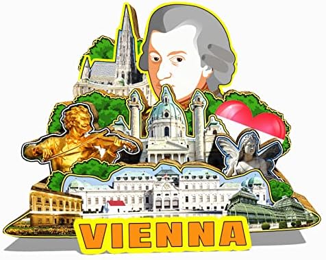 Áustria Viena ímã ímã ímã de madeira 3D Marcos de viagem Decoração de lembranças colecionáveis ​​feitas à mão