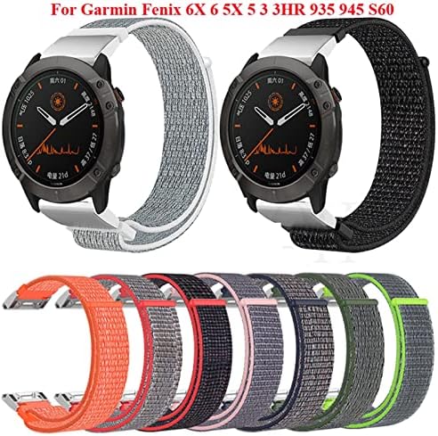 Alcaça de nylon release rápida Tira para Garmin Fenix ​​7x 7 6x 6 Pro Fenix ​​5x 5 3 3HR 935 945 Smart Watch 22 26mm Strap