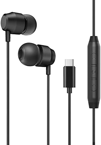 Fones de ouvido Palovue USB C Headbuds, fones de ouvido magnéticos tipo C tipo C com microfone compatíveis com Samsung
