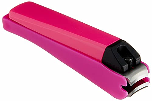 JapanBargain 2697, Japanese Kai La Beau Clipper Cutter para unhas e unhas da unha com aço inoxidável de grau de apanhador de unhas destacável feito em aço inoxidável feito no Japão, tamanho médio, rosa