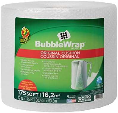 Caixa de transporte de caixa de USABOX USA Médio de 16 l x 10 W x 6 H, 25-Pack e Duck Brand Bubble Wrap Roll, 12 x 175 ',